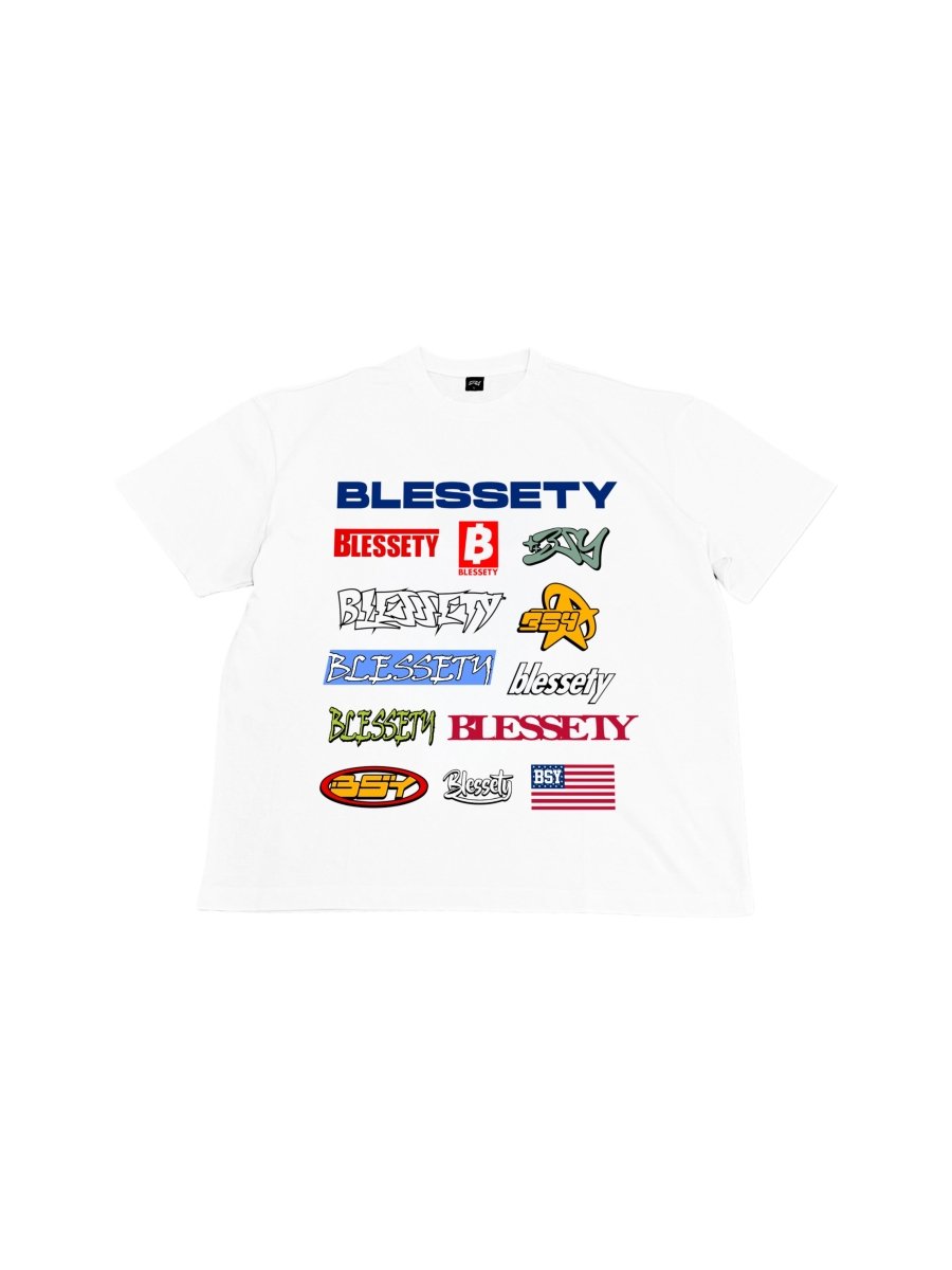 Multiple Logo Oversized Shirt - BLESSETYCLO