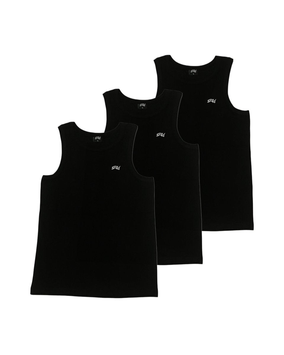 TANK TOP Schwarz (3 - PACK) - BLESSETYCLO